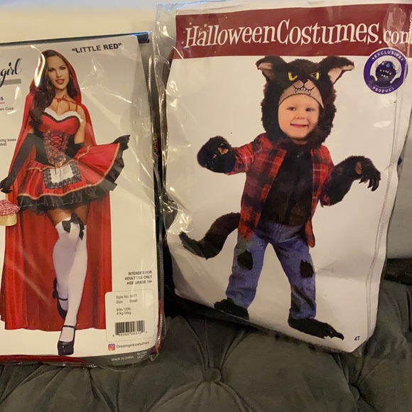 Halloween costumes like new worn once for a picture
